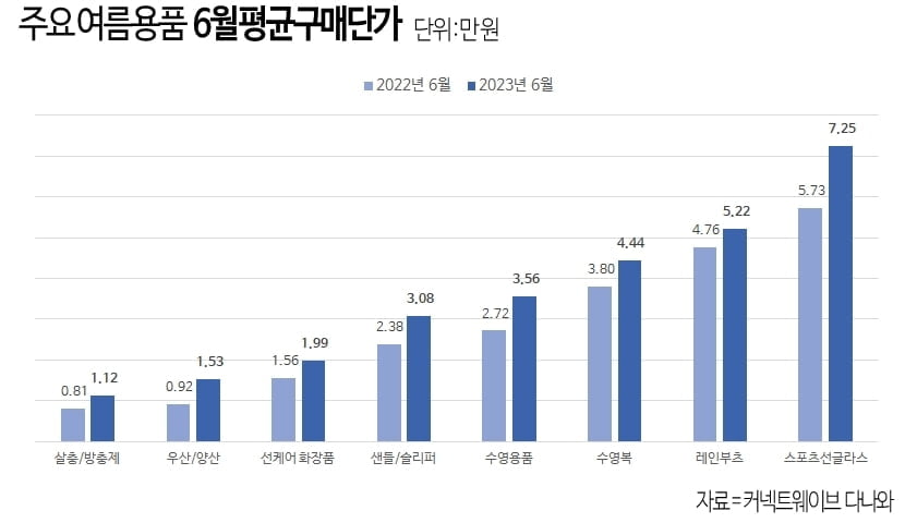 "불황 맞나요?"…여름 용품은 高高