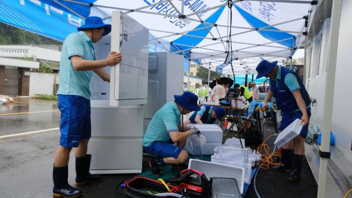 삼성전자서비스 수해 복구 특별서비스 모습(삼성전자서비스 제공)