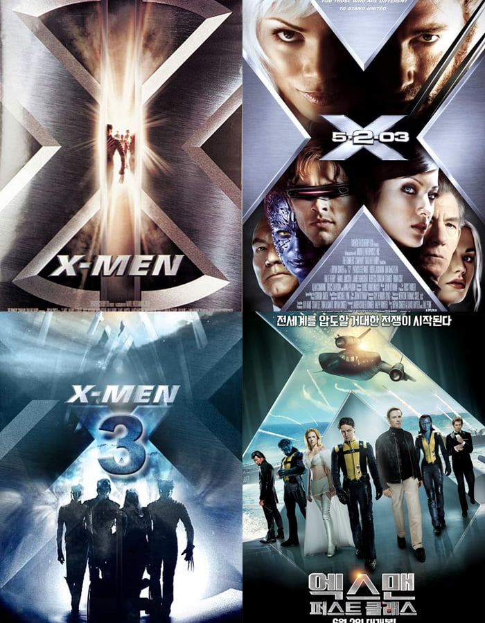 왼쪽 위부터 시계 방향으로 영화 '울버린'(2000), '엑스맨2-엑스 투'(2003), '엑스맨-최후의 전쟁'(2006), '엑스맨:퍼스트 클래스'(2011) /사진제공=이십세기폭스코리아㈜