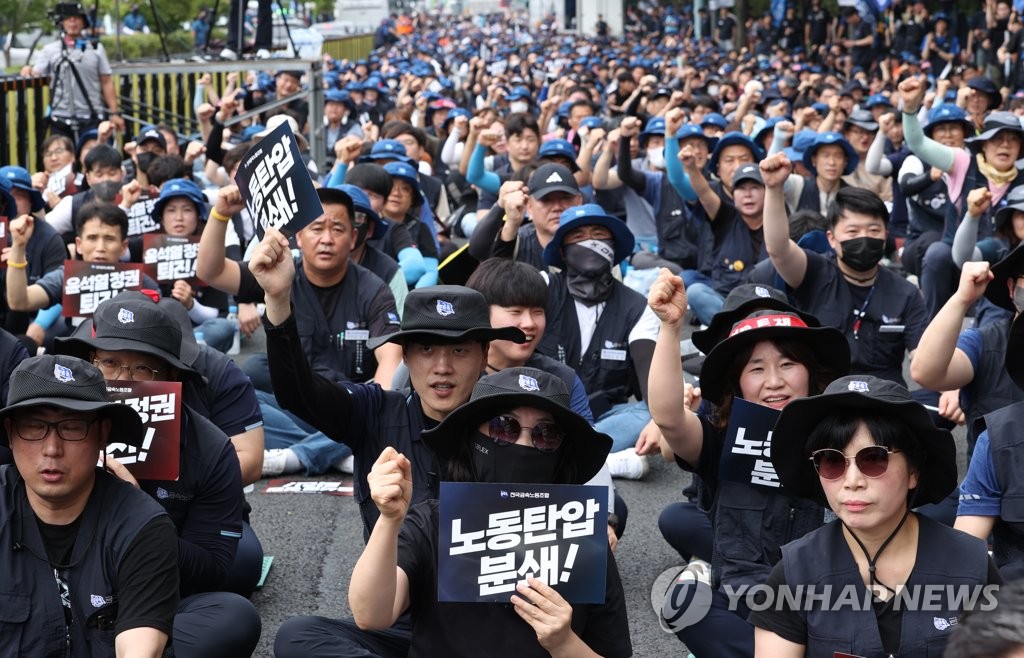 울산 민주노총 총파업 결의대회…현대차·현대중 노조 동참(종합)