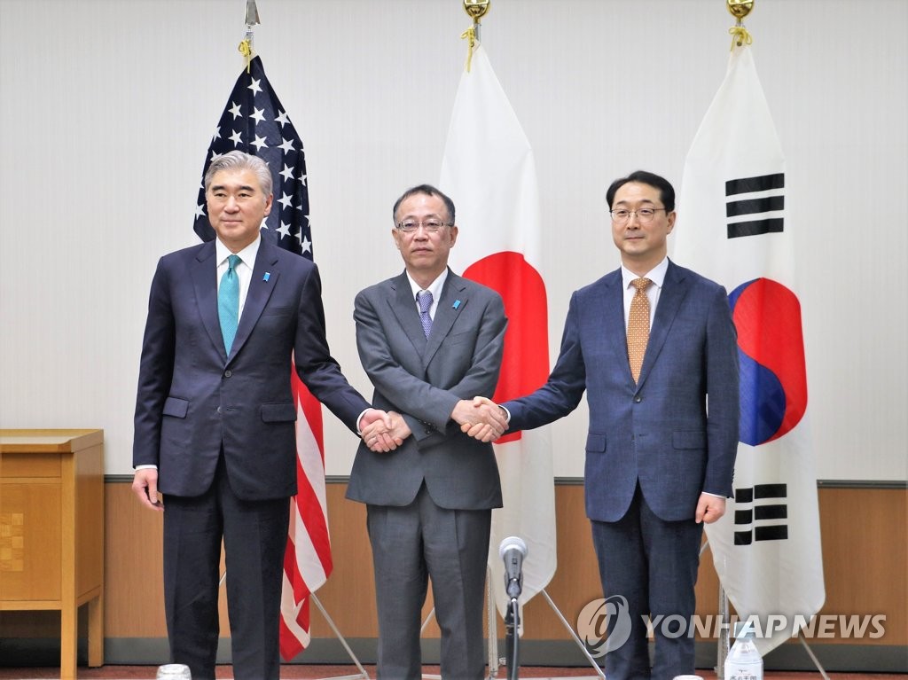 한미일 일본서 북핵수석협의…성김 "월북 미군 안전·송환 노력"(종합2보)