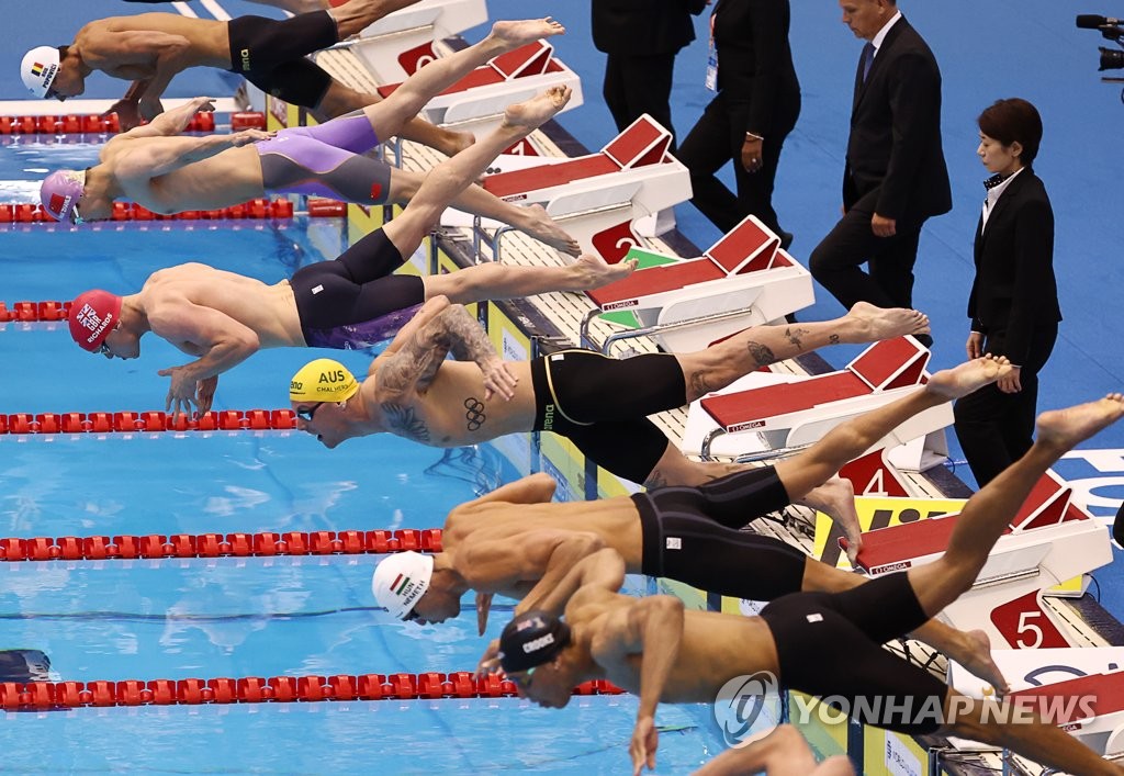 차머스, 남자 자유형 100ｍ 金…판잔러·포포비치 '노메달'(종합)