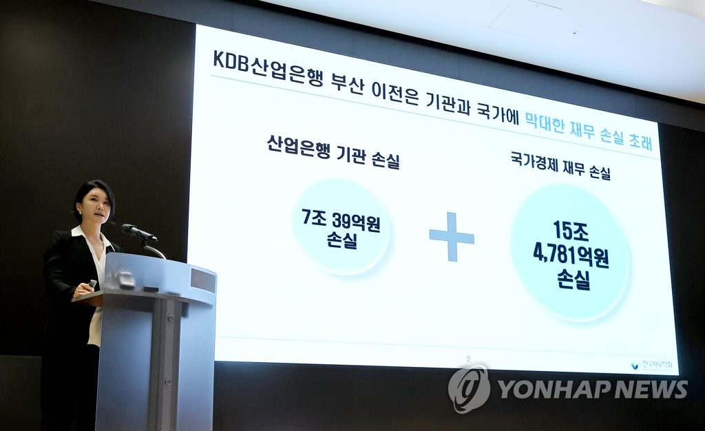 "산업은행 이전시 국가경제 15조원 손실…협업기관 84%가 반대"