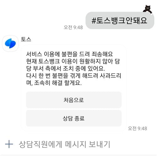 토스뱅크, 20여분간 일부 서비스 오류…"앱 먹통"