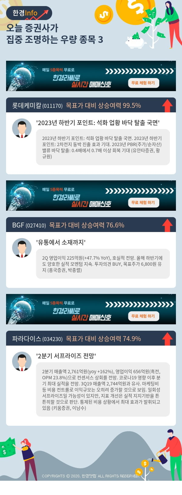 오늘 증권사가 집중 조명하는 우량 종목 3