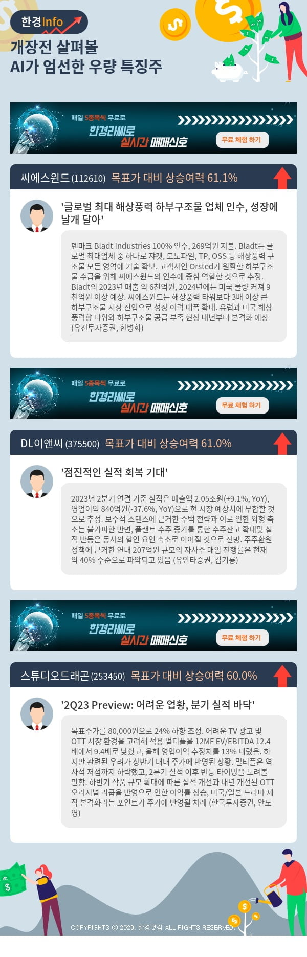 개장전 살펴볼 AI가 엄선한 우량 특징주