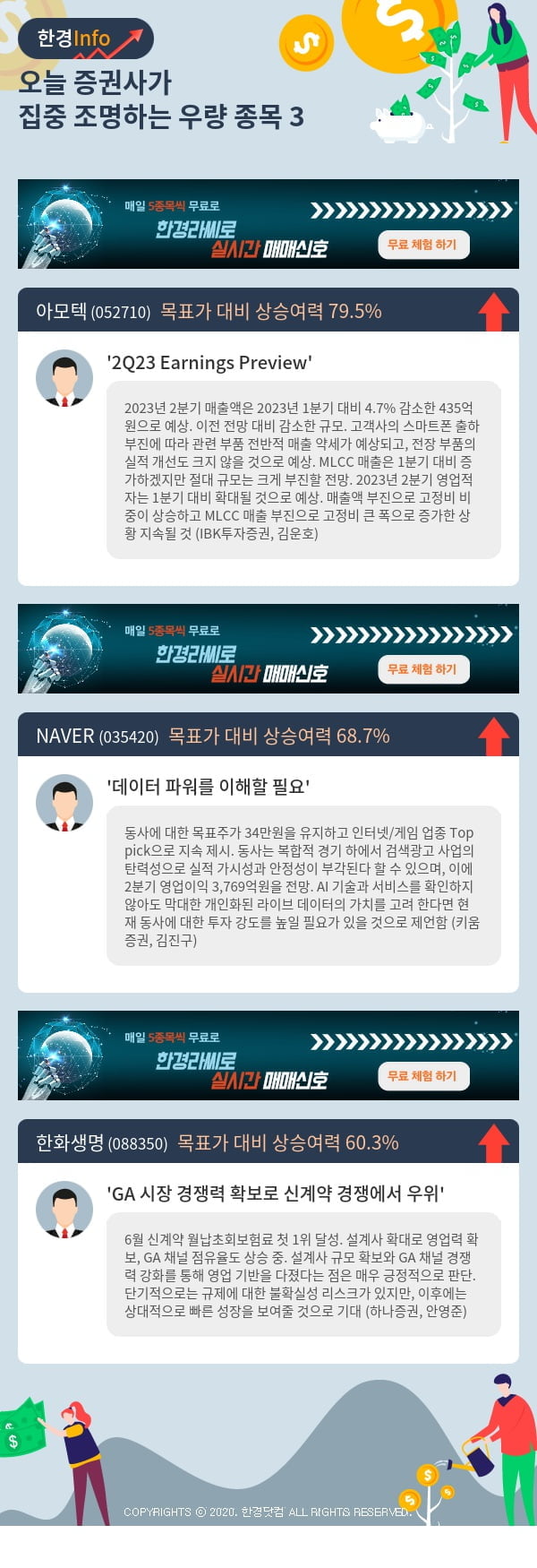 오늘 증권사가 집중 조명하는 우량 종목 3