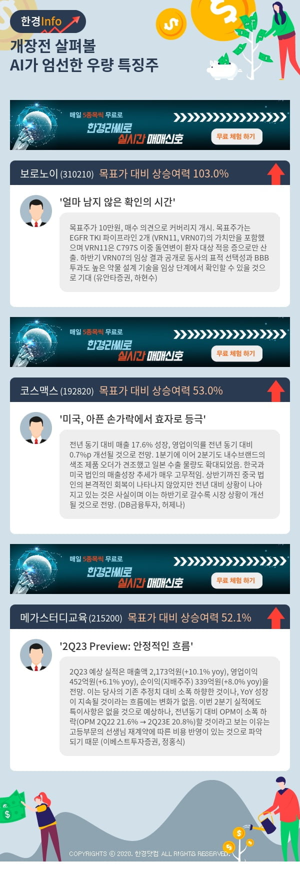 개장전 살펴볼 AI가 엄선한 우량 특징주