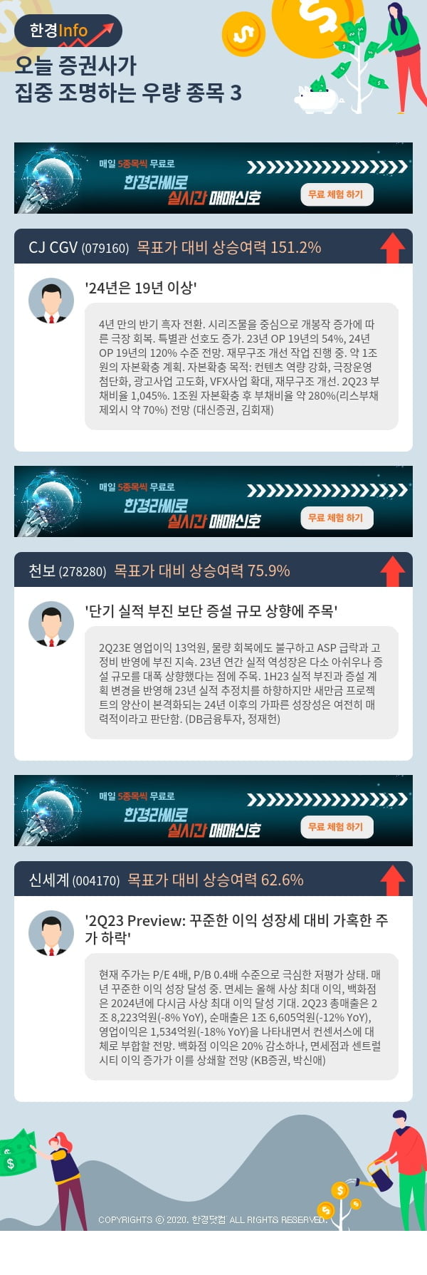 오늘 증권사가 집중 조명하는 우량 종목 3