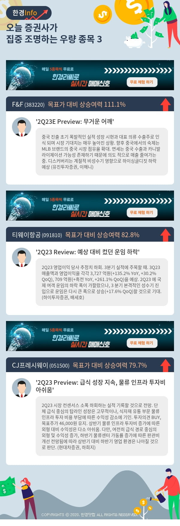 오늘 증권사가 집중 조명하는 우량 종목 3