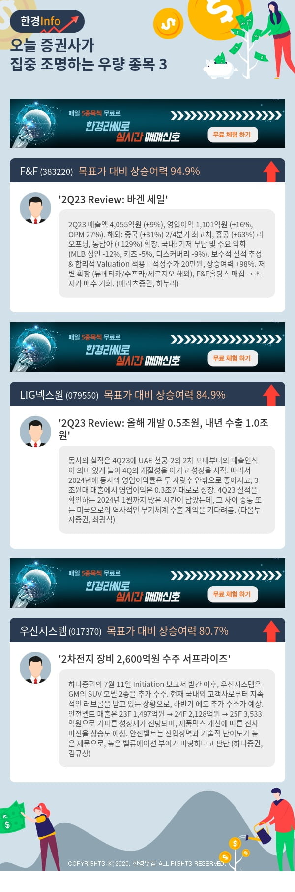 오늘 증권사가 집중 조명하는 우량 종목 3