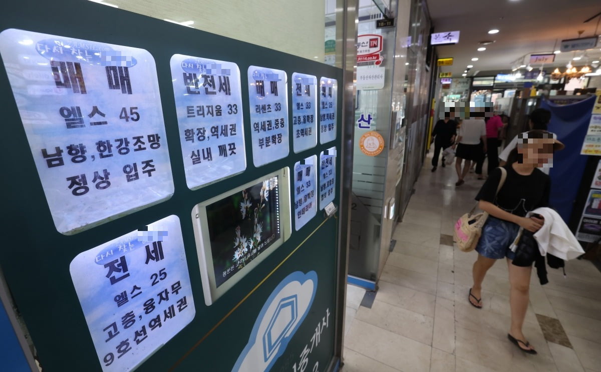  서울 송파구의 한 상가 공인중개사에 아파트 가격이 내걸려 있다.  /사진=한경DB