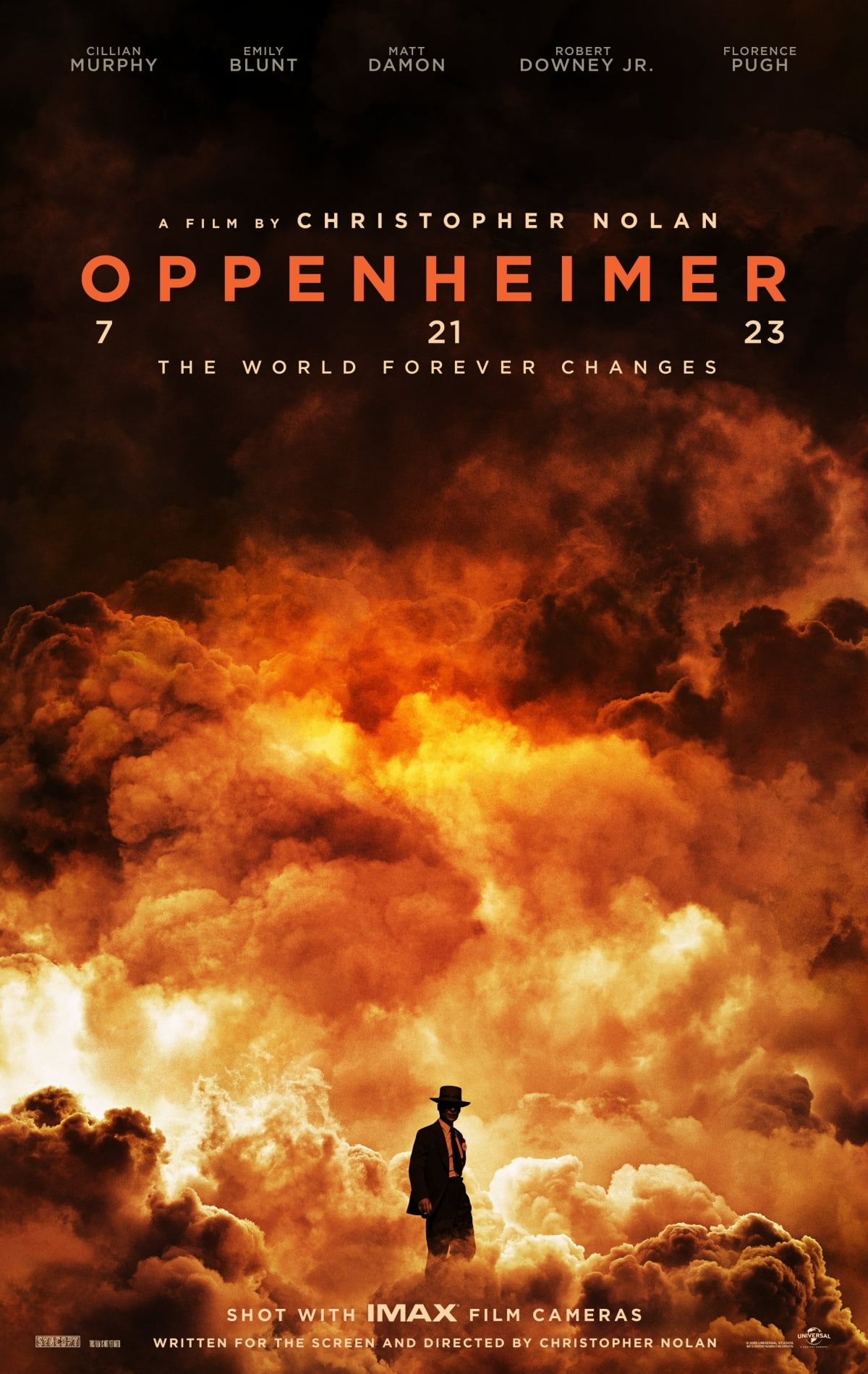 최근 개봉한 영화 오펜하이머 포스터. 미국 원자력 발전 산업의 초석을 마련했다는 평가를 받는 로버트 오펜하이머 박사의 일대기를 다뤘다.
