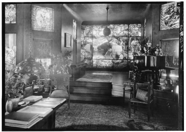 로렐턴 홀의 거실, 루이스 컴포트 티파니의 거주지, circa 1924, 미국 의회 도서관 소장
