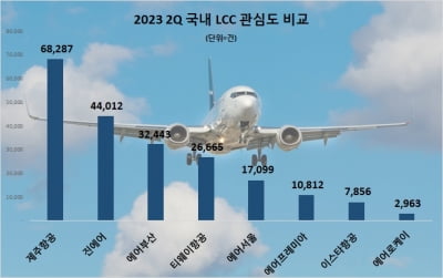 온라인에서 관심을 가장 많이 받은 국내 저비용항공사는?