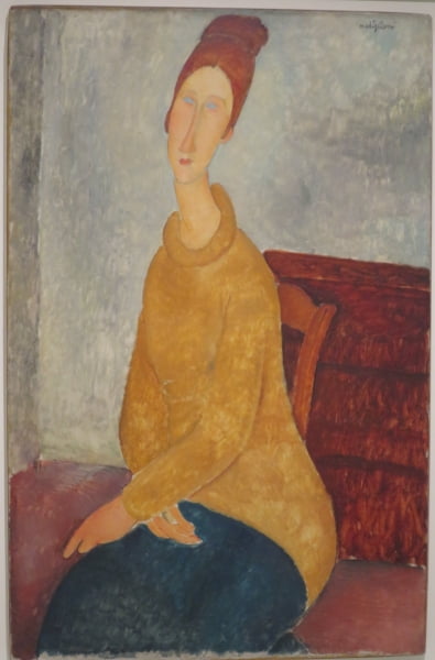 '노란 스웨터를 입은 잔 에뷔테른'(1918). /구겐하임 미술관 소장