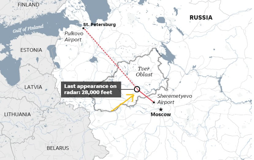 예브게니 프리고진이 타고 있던 전용기가 24일 러시아 방공망에 격추됐다. 프리고진은 고향인 상트페테르부르크로 향하다 다른 탑승자 9명과 함께 사망했다.  /USA투데이 제공