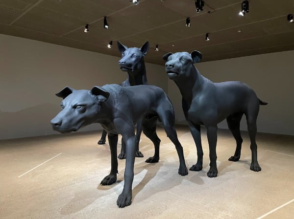 Untitled (Three Dogs), 2023, Mixed media, variable dimensions 
Courtesy Thaddaeus Ropac @photo by Mirae Shin