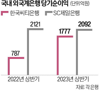 외국계 은행 상반기 실적 '희비'