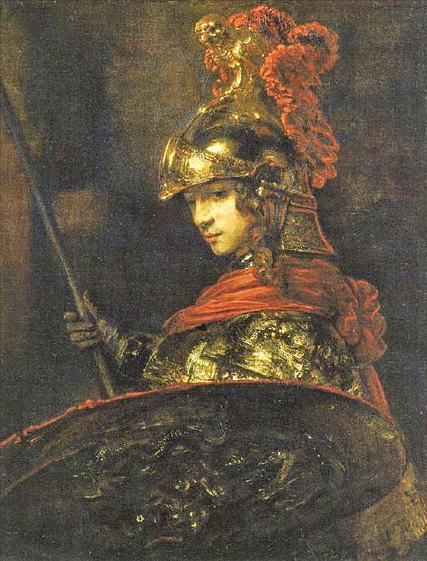 렘브란트가 그린 알렉산드로스. 32세에 요절한 까닭에 대부분 아름다운 청년으로 묘사된다. 수많은 군주가 그를 동경했고 자신과 동일시하려고 했다. 대표적 인물로는 오스만제국의 메흐메트 2세, 프랑스의 루이 14세 그리고 나폴레옹이 있다.
 