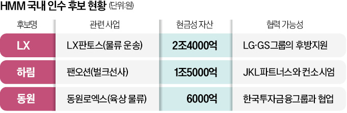 대어 없다…HMM 인수 '3중1약'