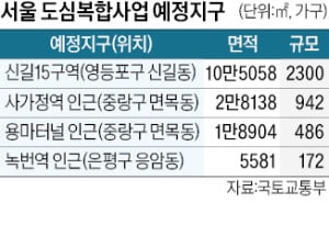 신길15구역·사가정역 인근 등 도심복합사업 예정지구로 지정