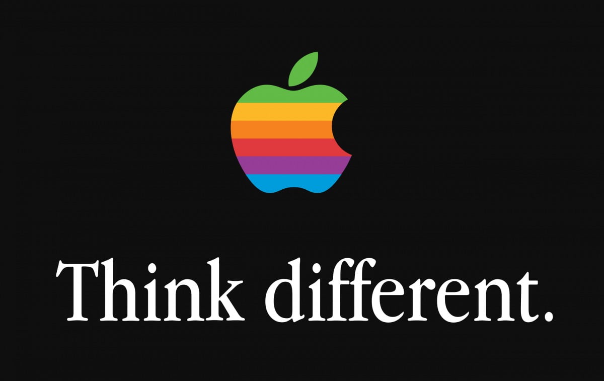 1997년 론칭한 이래, 혁신을 추구하는 소비자 정체성을 각인한 애플의 Think different 슬로건. 사진=위키피디아 갈무리