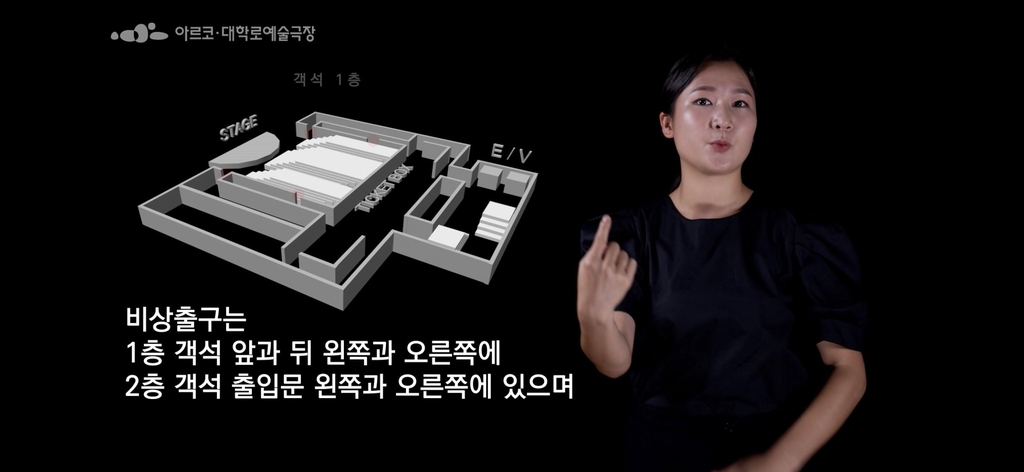 아르코·대학로예술극장, 비상대피 안내에 수어·자막 영상 제공