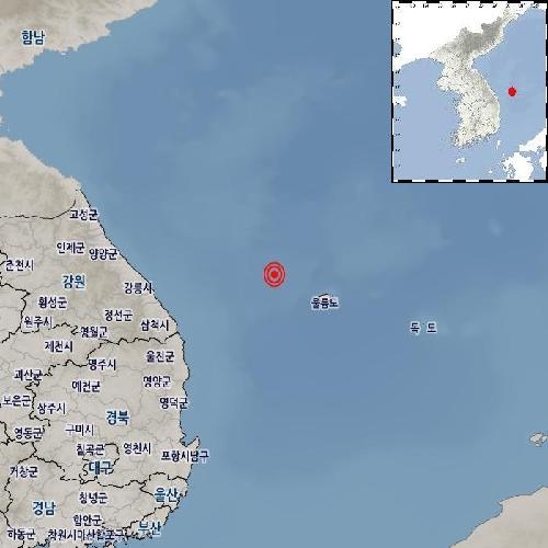 기상청 "울릉도 서북서쪽 바다서 규모 2.6 지진…피해 없을 듯"