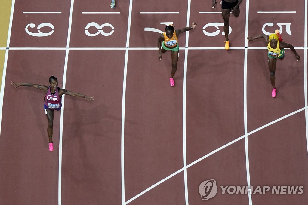 '마리화나 논쟁 부른' 리처드슨, 세계선수권 100ｍ 우승…10초65