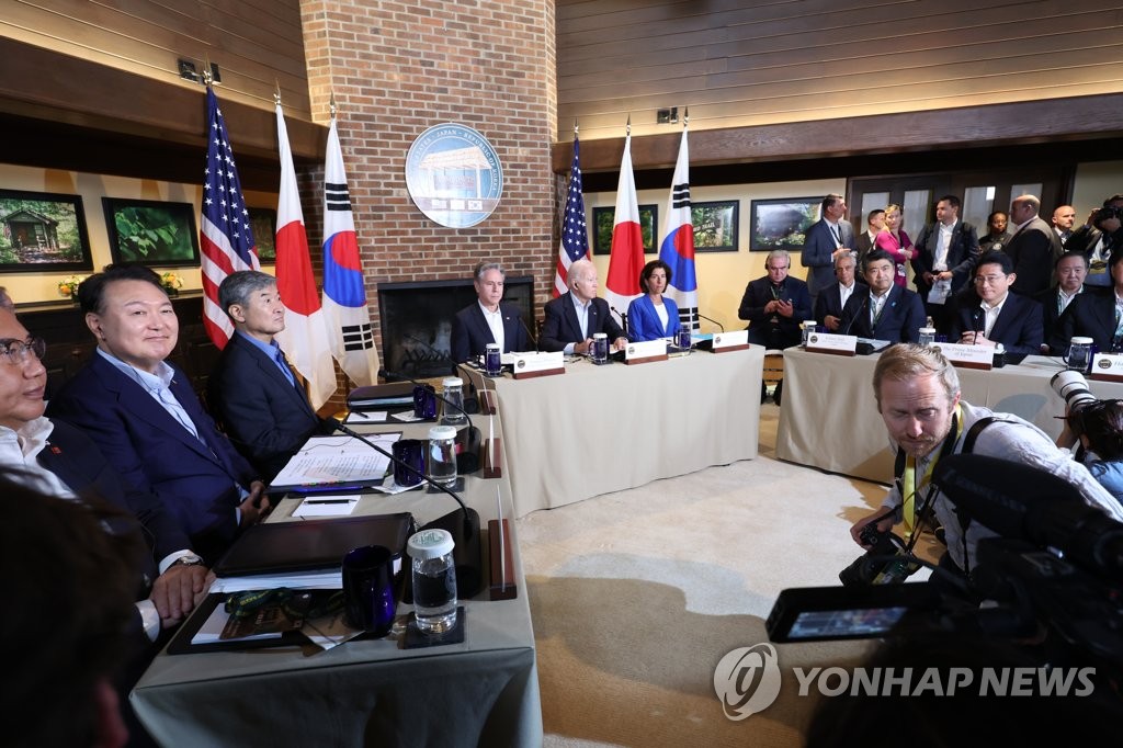 尹대통령, 2차 한미일 회의 한국 개최 추진…내년 상반기 가능성(종합)