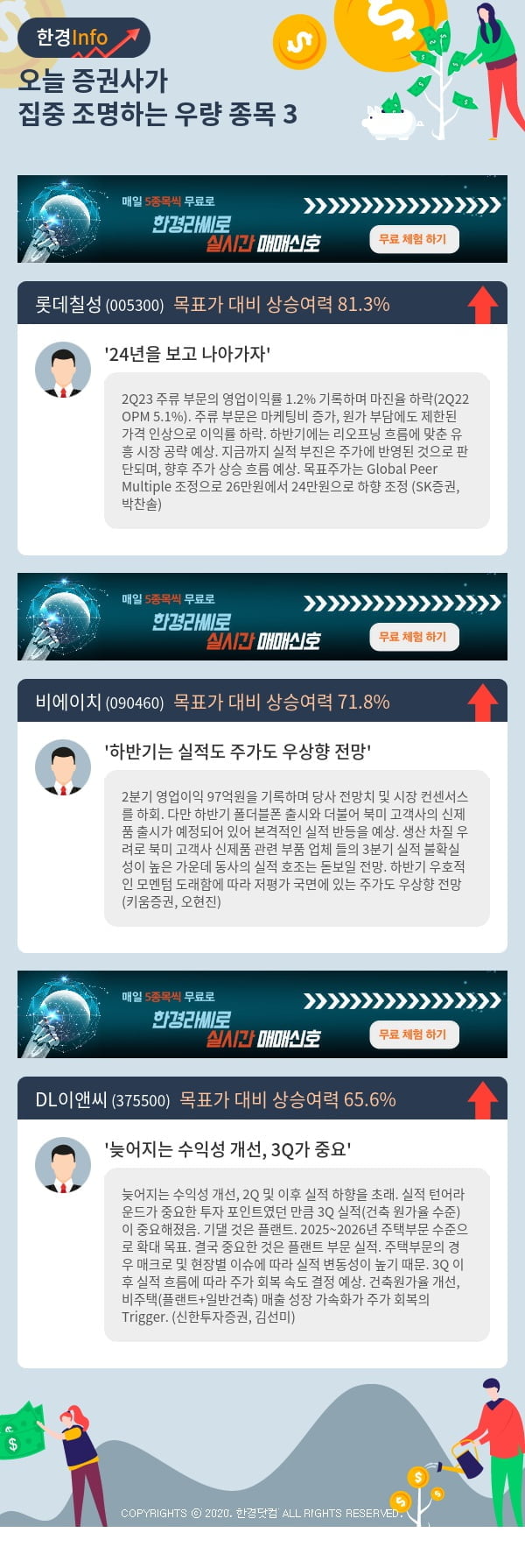 오늘 증권사가 집중 조명하는 우량 종목 3