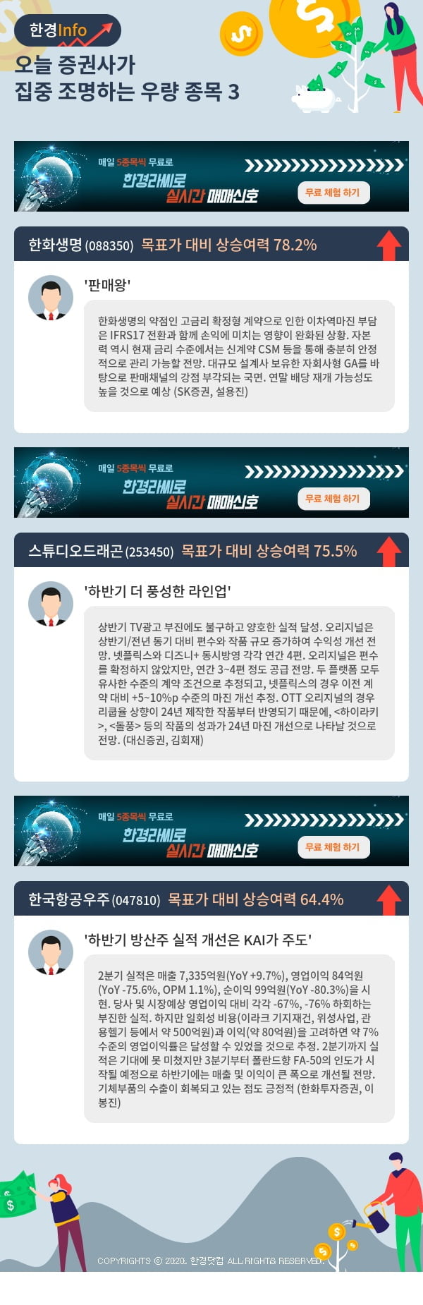 오늘 증권사가 집중 조명하는 우량 종목 3