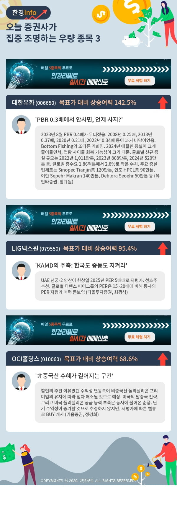 오늘 증권사가 집중 조명하는 우량 종목 3