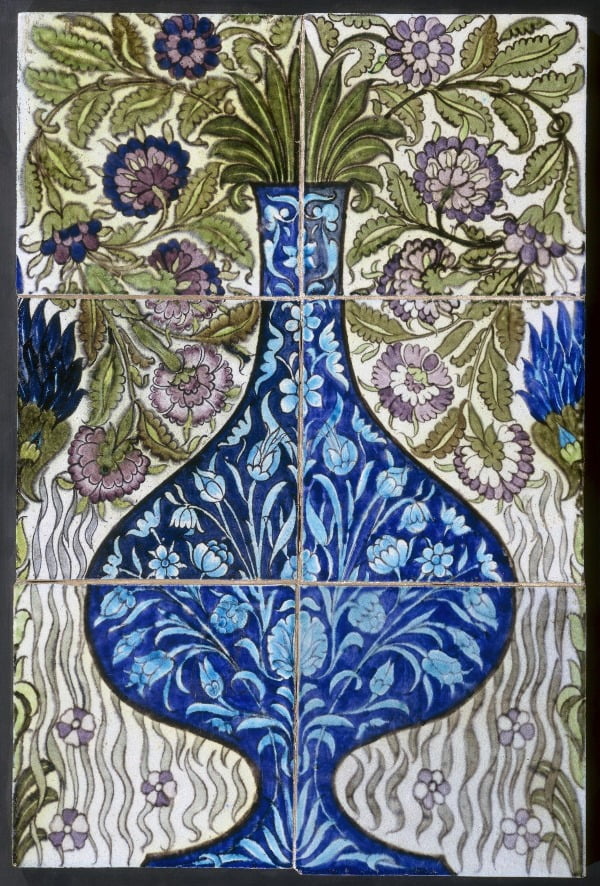 패널, 1888-1897 (제작), 제작: 샌즈 앤드 포터리, 디자인: 윌리엄 드 모건, 빅토리아 앤 알버트 뮤지엄 런던