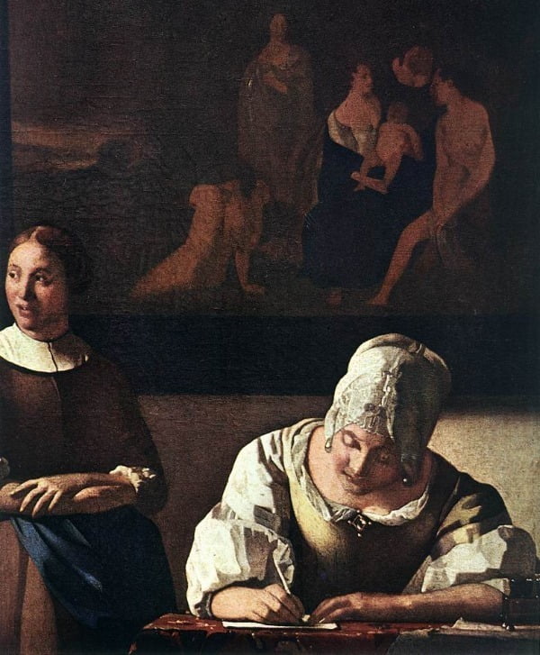 요하네스 페르메이르, 편지를 쓰는 여성과 하녀, 17세기 /사진 출처 = 위키피디아