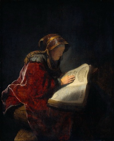 성서 속의 예언자 안나(렘브란트의 어머니, 1631). /암스테르담 국립미술관
