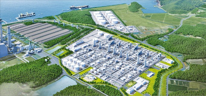 한국중부발전 보령화력발전소에 들어서는 수소 생산기지 조감도. 2025년 완공 후 연간 25만t의 수소를 생산하게 된다.  /보령시 제공 