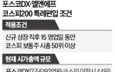 포스코DX·엘앤에프, 연내 코스피200 편입되나