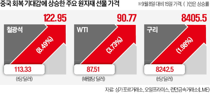 中경제 바닥론에…철광석·원유·구리값 '꿈틀'