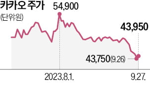 카카오 4분의 1토막…네이버도 눈물