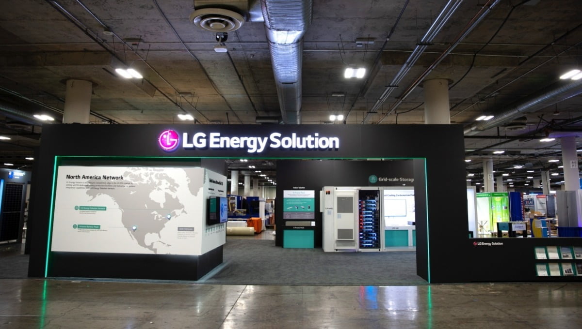 LG에너지솔루션 'RE+2023' 전시부스. 사진=LG에너지솔루션 제공