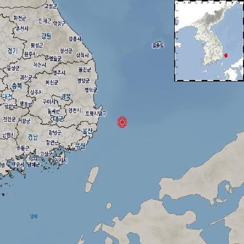 울산 동북동쪽 바다서 규모 2.9 지진 발생