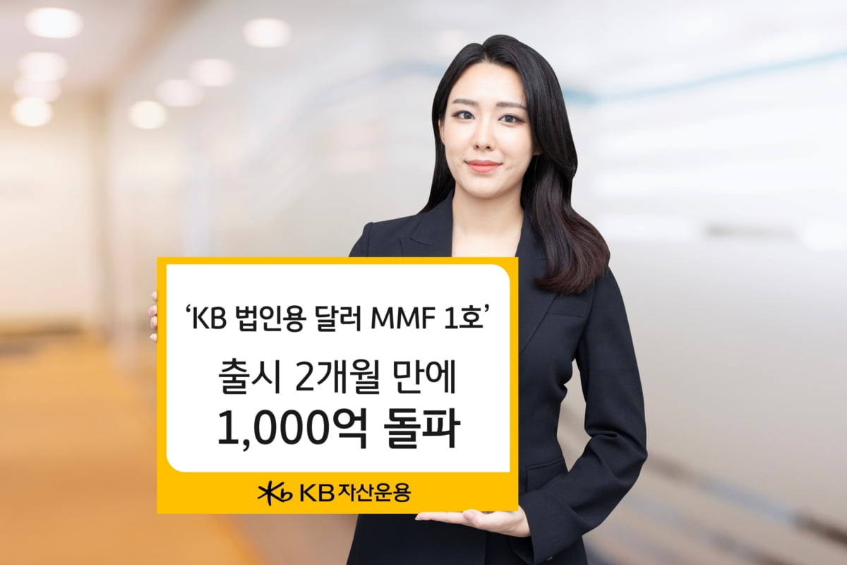 'KB 법인용 달러 MMF 1호'…출시 두 달 만 1,000억 원 돌파