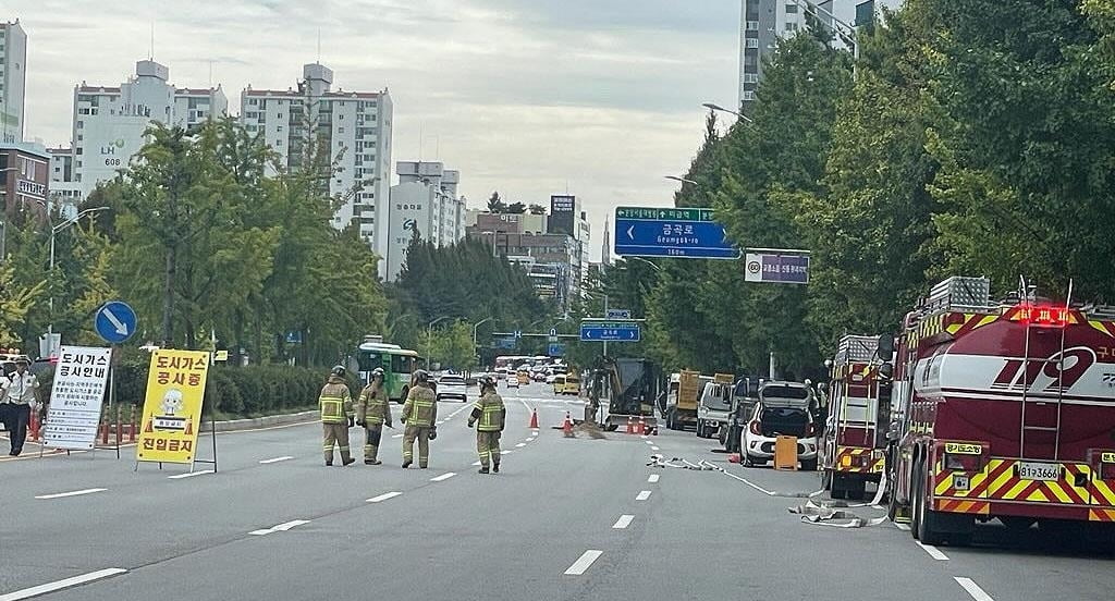 분당서 공사 중 가스관 파손...'냄새 신고' 쇄도