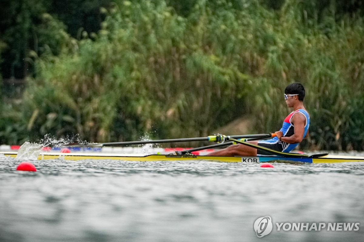 [아시안게임] 조정 남자 경량급 더블스컬 4위…4초48차로 놓친 동메달