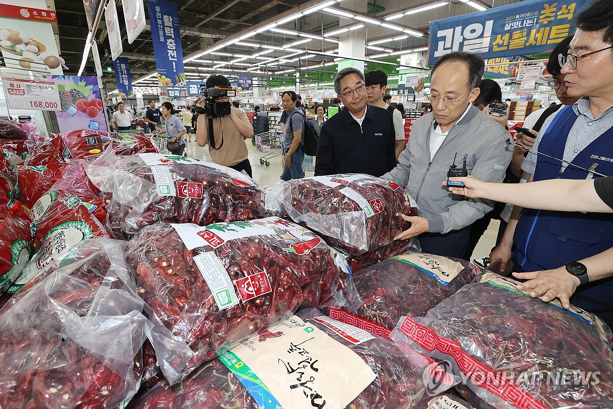 양재 하나로마트 찾은 추경호 "추석 물가 안정에 만전"(종합)