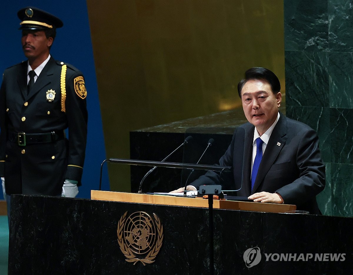 15분간 '대한민국' 20번 외친 尹…국제사회 기여 의지 천명(종합)