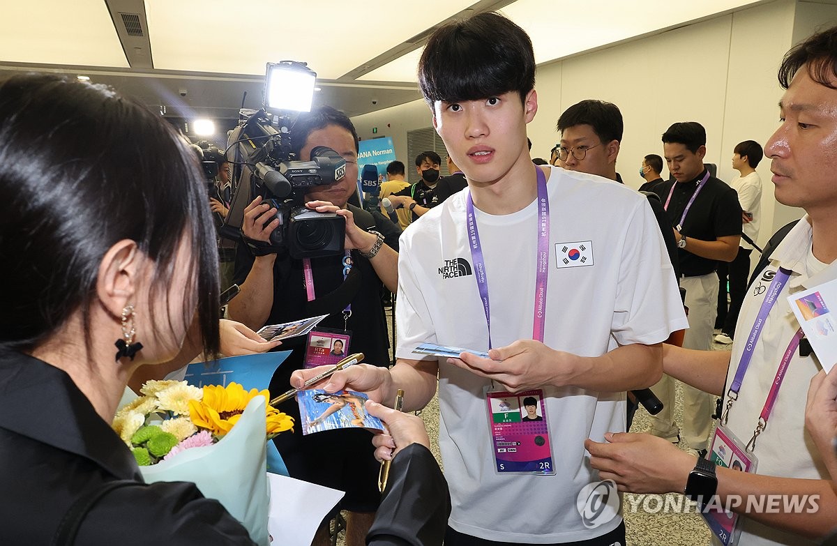 [아시안게임] 황선우 100ｍ부터 김우민 400ｍ까지…한국수영 매일 금메달 도전