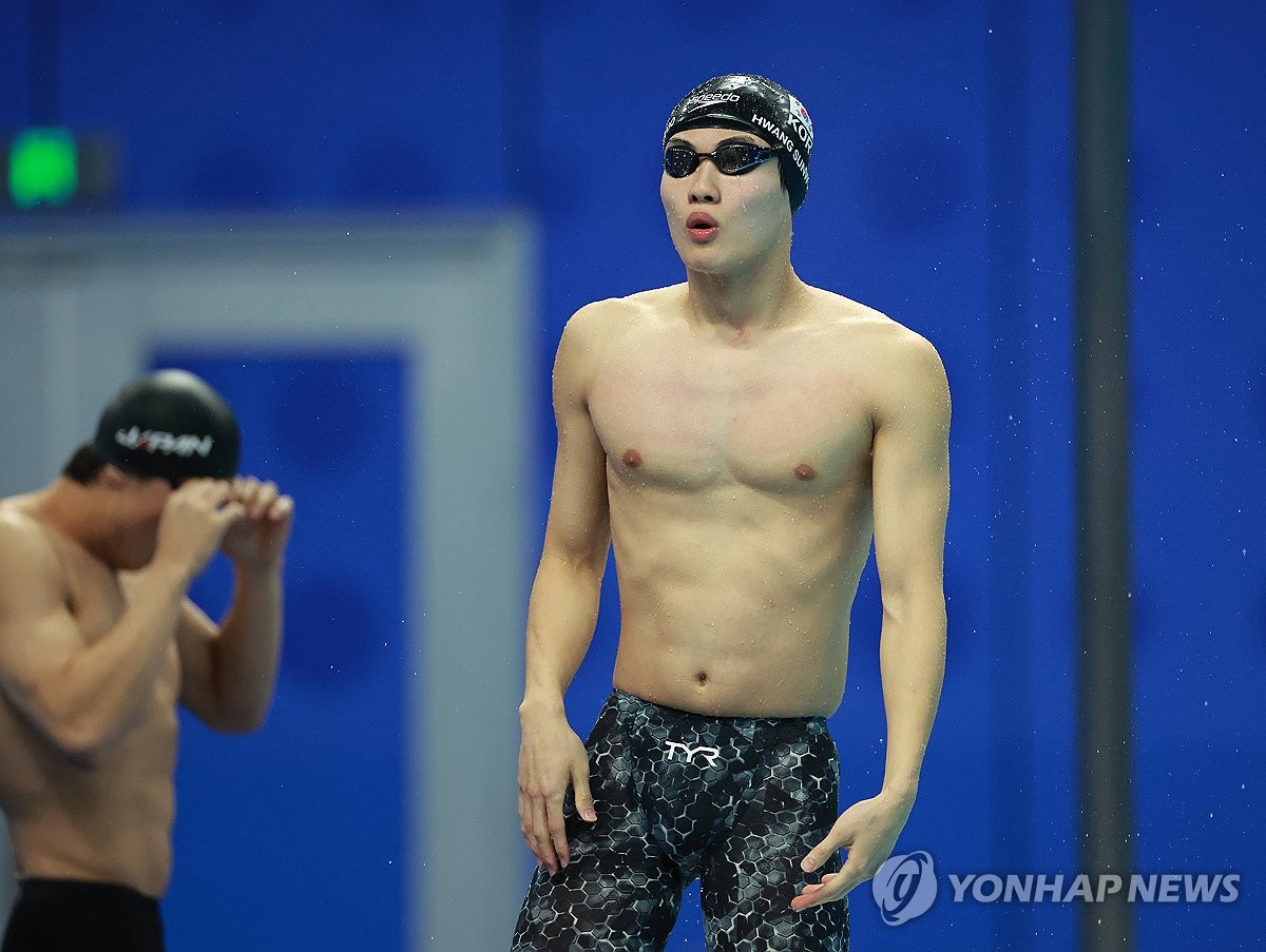 [아시안게임] 황선우, 자유형 100ｍ 동메달…판잔러는 아시아기록으로 金(종합2보)